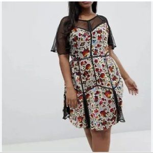 ASOS - Frock & Frill Printed Velvet Mini Dress